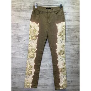 Vintage Moda International Jeans Womens Size 0 Brown Floral Cotton